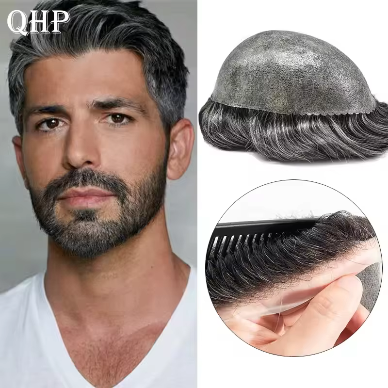 Toupet en PU Noué pour Homme