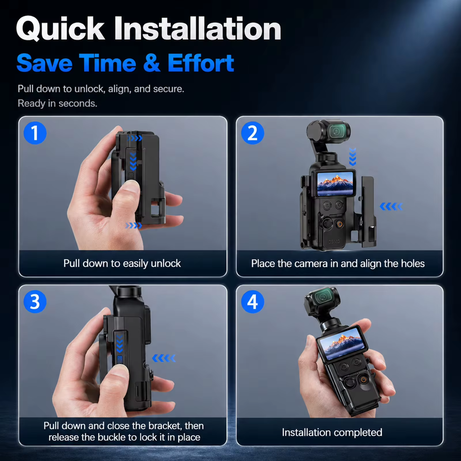 Support d'extension magnétique pour DJI OSMO Pocket 4, maintien magnétique puissant, plaque rapide, extension d'accessoires plus large, anti-chute