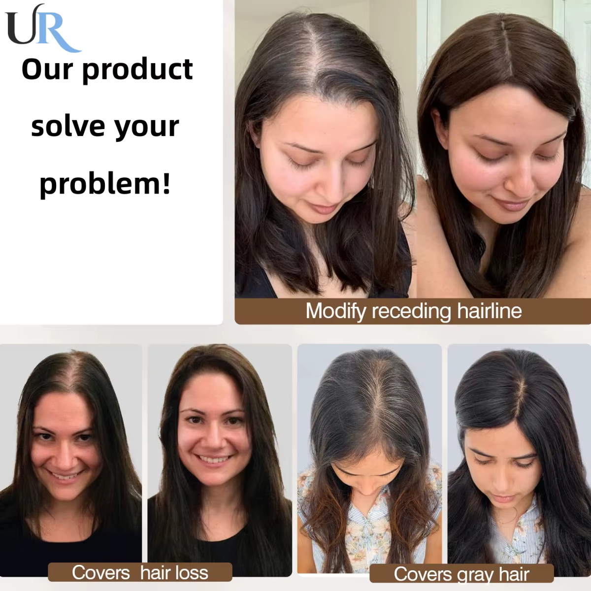 Postiche pour femmes, cheveux humains