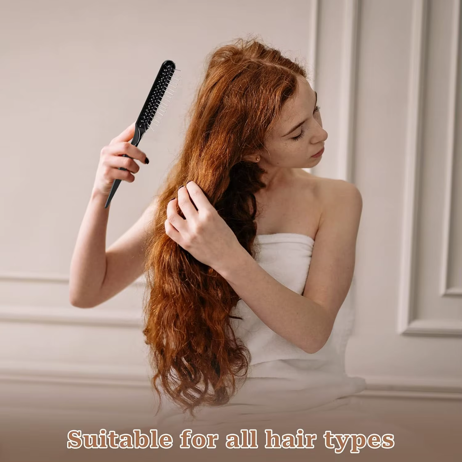 Paquet de 5 brosses à perruque synthétiques-brosse métallique à 3 rangées
