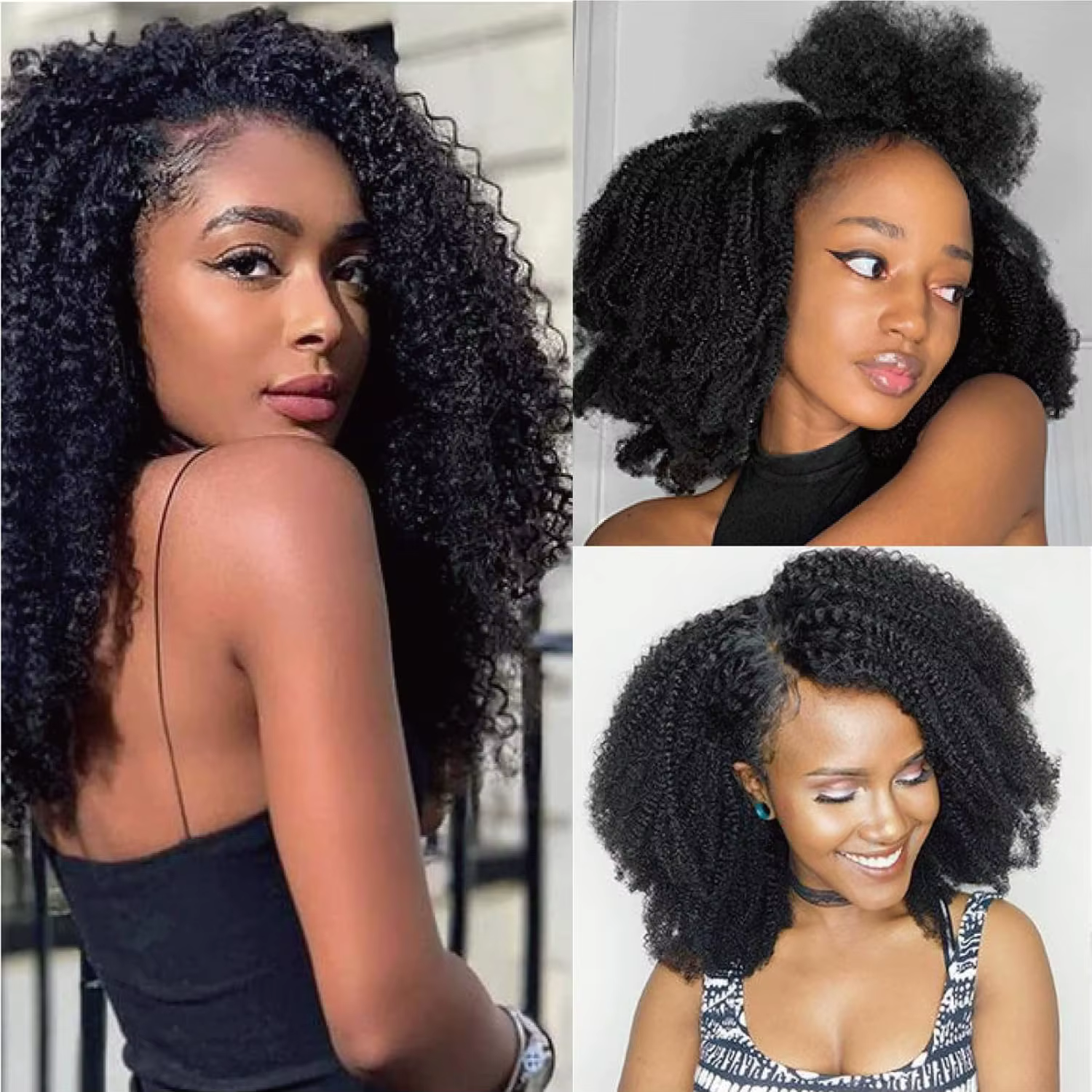 Extensions de cheveux bouclés afro crépus