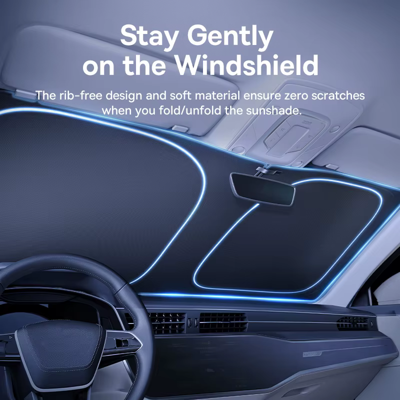 Basues voiture pare-soleil pare-brise couverture voiture fenêtre avant soleil Protection UV pliable pare-soleil couverture sac de rangement pour Tesla
