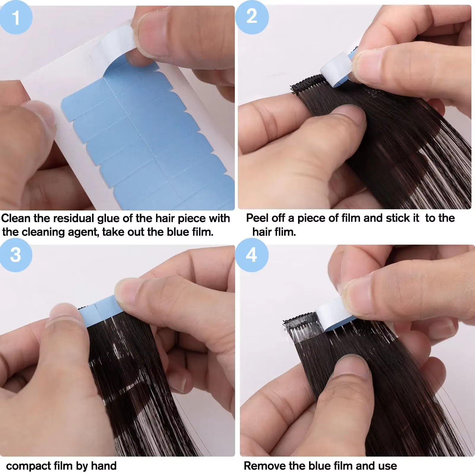 Bandes adhésives double face pour extensions de cheveux