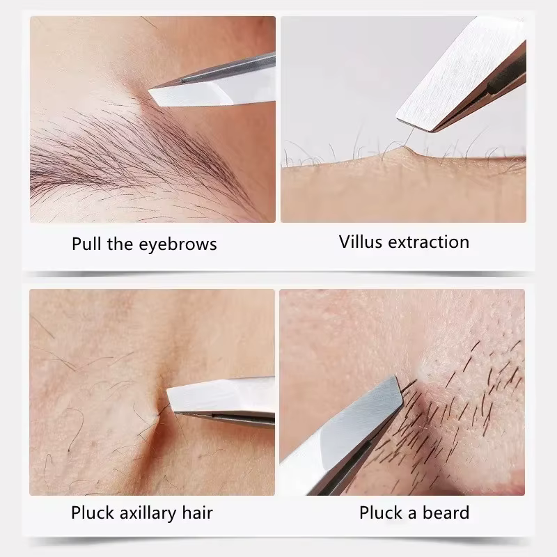 Pince à sourcils Oblique en acier inoxydable