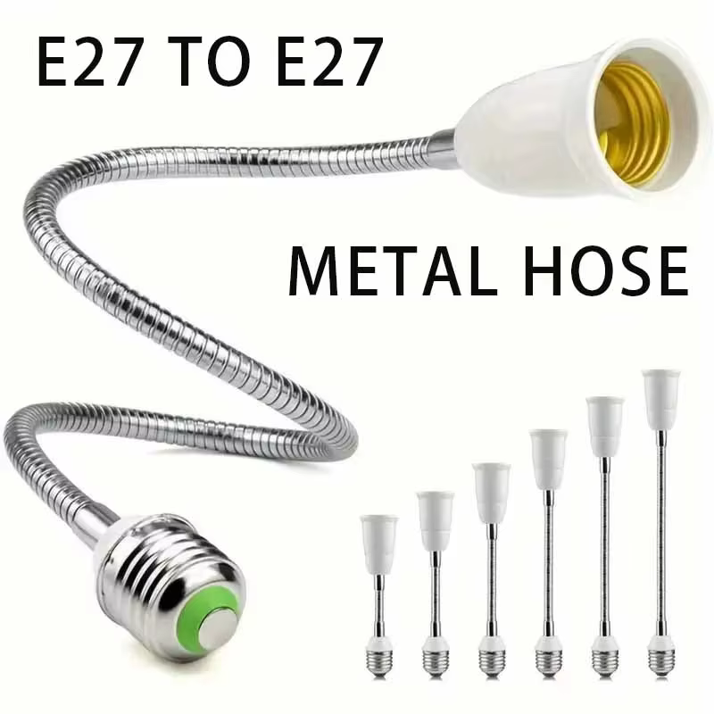 Extension de douille d'ampoule E27 à E27, support de lampe à Base rotative, convertisseur d'extension 12/15/20/30/35/40/50cm
