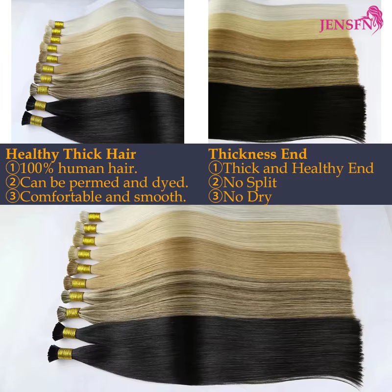 JENSFN I pointe Extensions de cheveux 1g/brin 16 "-26" pouces Remy Fusion naturelle 100%