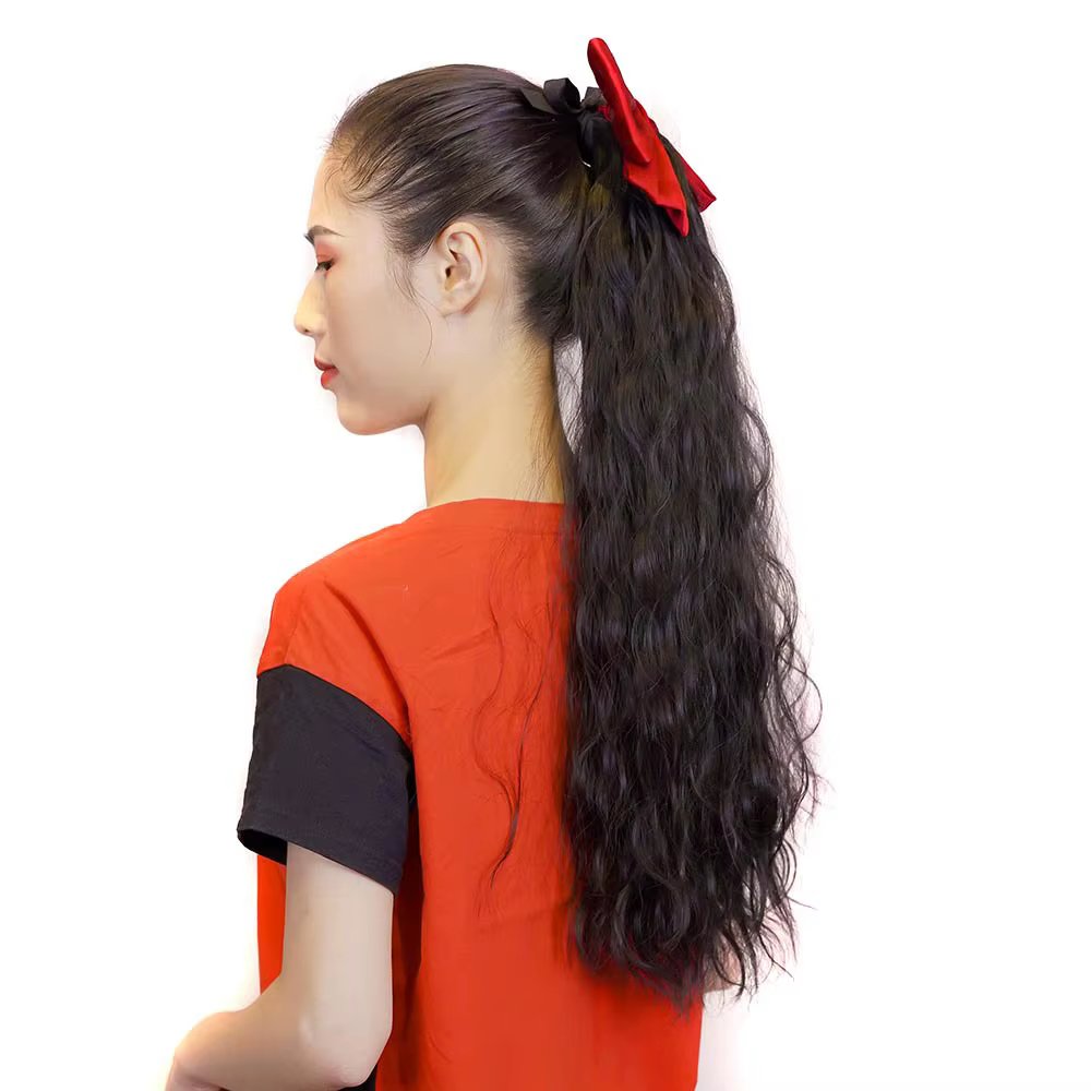 Extensions de cheveux queue de cheval avec nœud