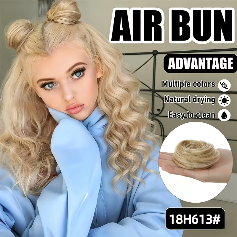 Extensions de chignon synthétiques élégantes à boucles désordonnées avec élastique