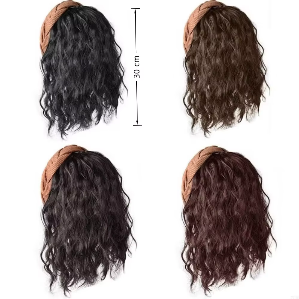Mignon Long ondulé bouclés bandeau en forme de U naturel perruque pince Extension de cheveux fausse demi