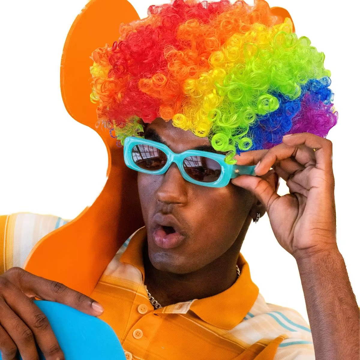 Perruque synthétique Afro Bubble multicolore – Plusieurs couleurs disponibles