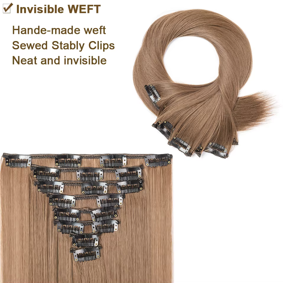 Extensions de cheveux synthétiques à clips