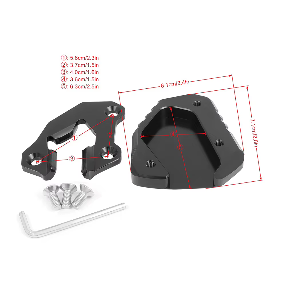 Plaque d'extension de béquille latérale de pied de moto, coussin d'agrandissement pour Tiger 800 XC 2010-2014 800 XCx XCa Poly XRx XRt 2015-2021