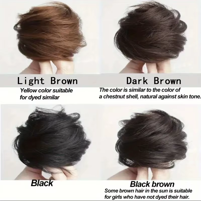 Chignon cheveux raides pour femmes et filles
