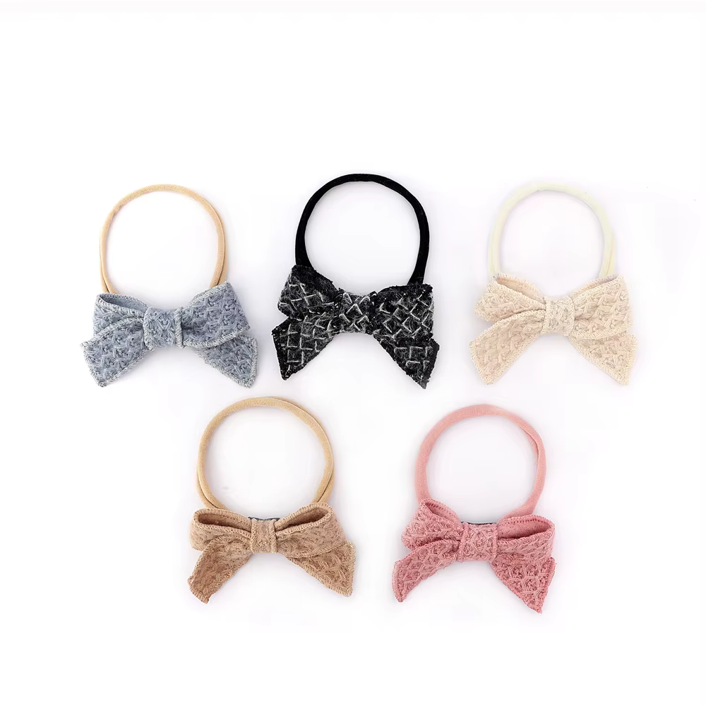 Bandeau à nœud en velours pour enfants