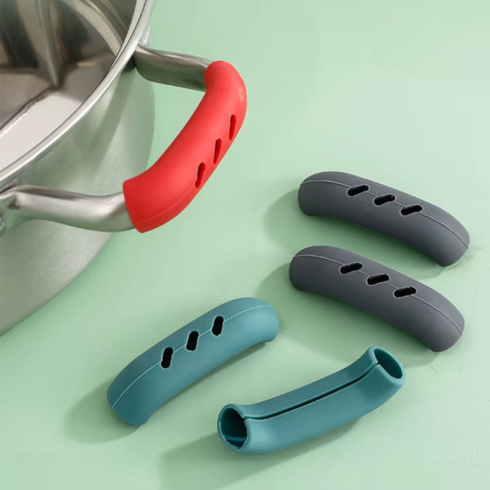 Couvercle de poignée de casserole en Silicone, 2 pièces, isolation thermique, support de poignée, manchon de poignée, Gadgets de cuisine