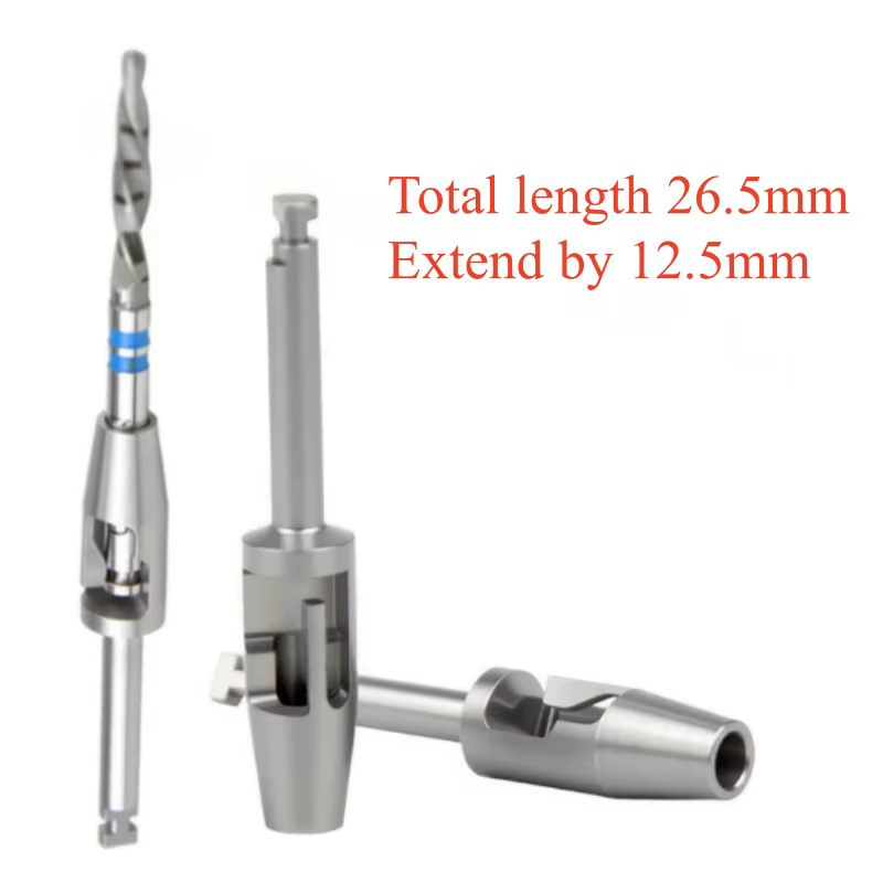 Barre d'extension universelle en acier inoxydable pour embouts de perceuse, idéale pour les implantations et les outils à basse vitesse (contra-angle)