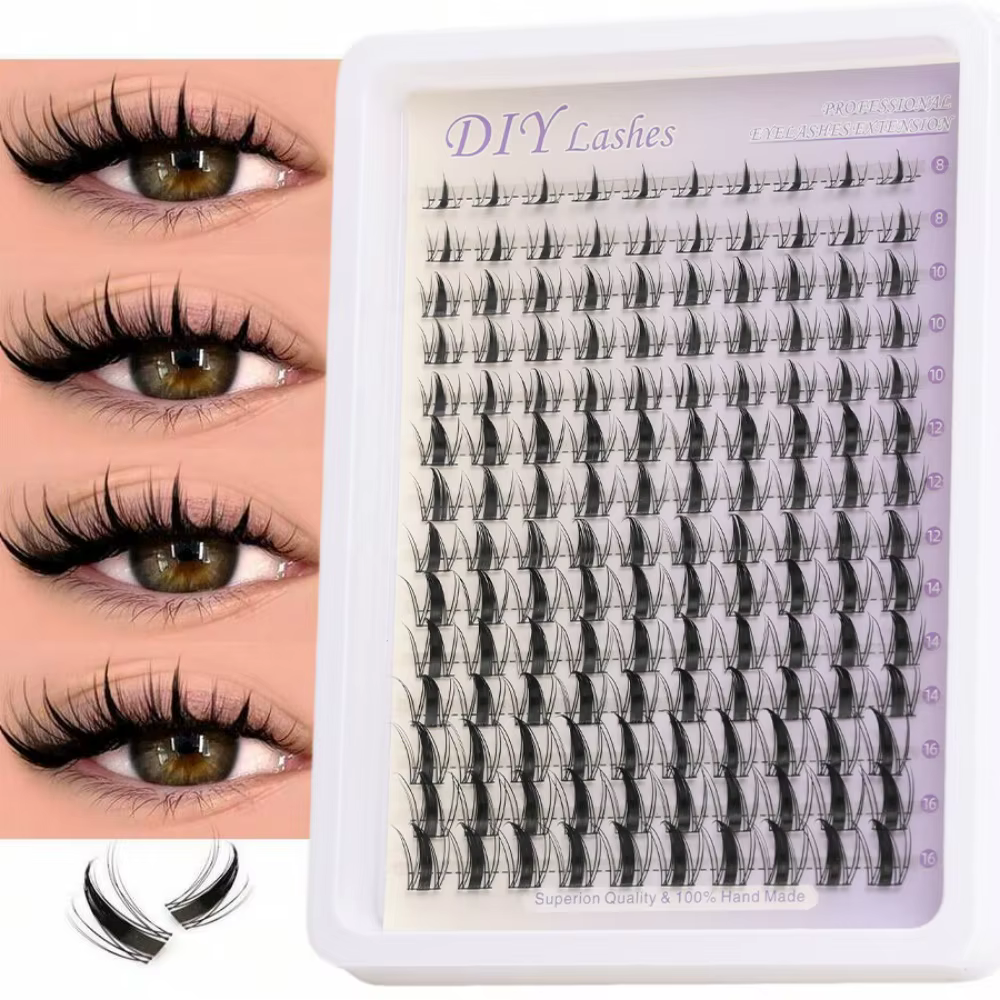 1 Boîte de 140 Extensions de Cils Style Manga 8-18mm, Courbure C - Largeur Élevée pour Extension de Cils DIY, Effet Dessin Animé Humide