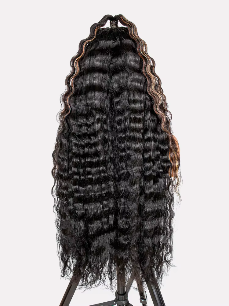 Alipearl cheveux sans colle mettre en évidence styliste perruque prêt à emporter pré-max serti ondulé 13x6 Ombre