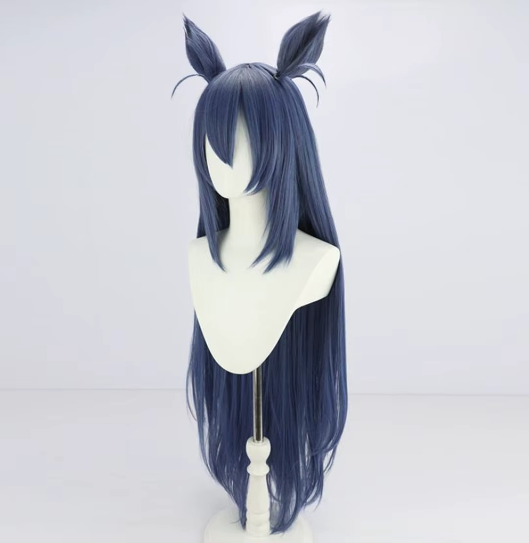 Cosplay Uma Musume jolie Derby Hishi Amazon perruque Halloween anime fête bleu longue