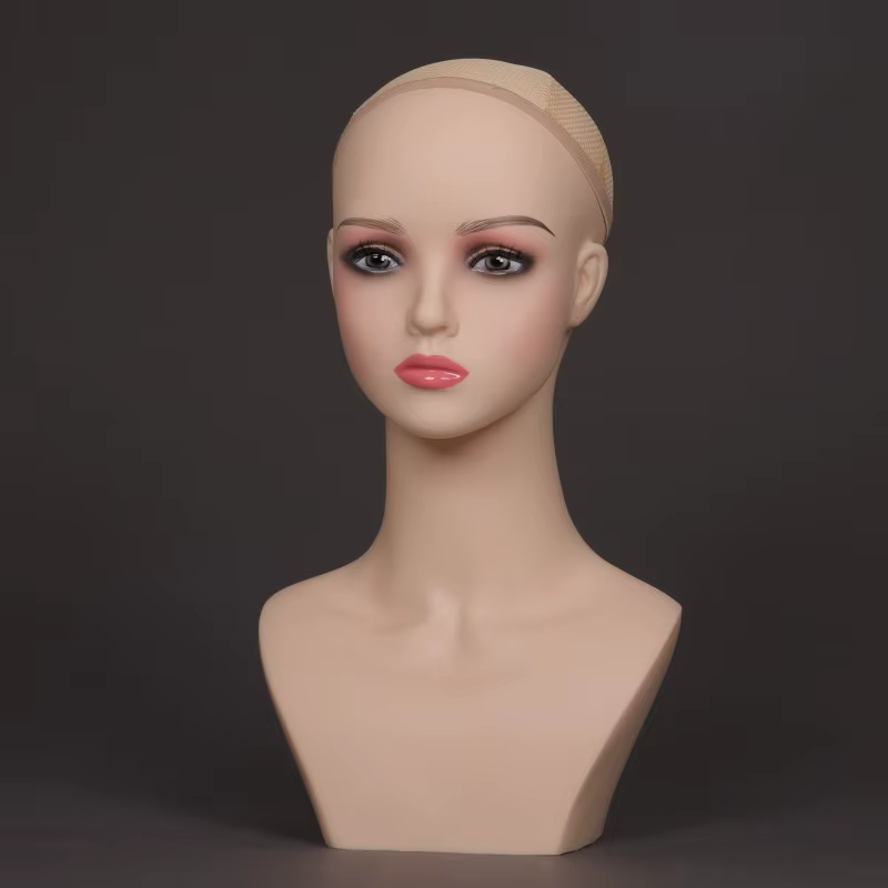 Tête de Mannequin avec Maquillage pour Perruques