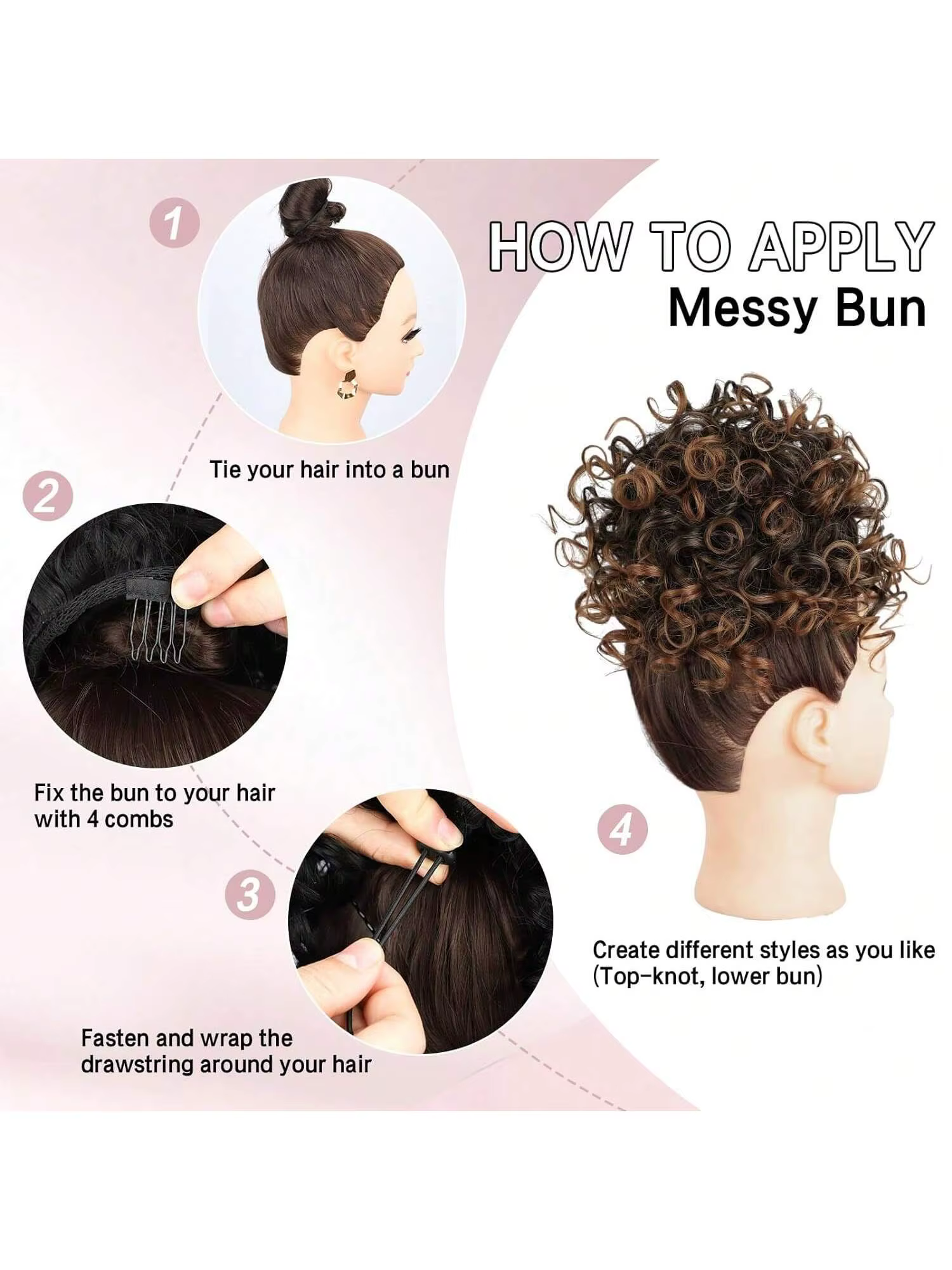Afro bouffée cordon queue de cheval crépus bouclés cheveux synthétiques chignon Extensions à clipser postiches pour les femmes usage quotidien de fête