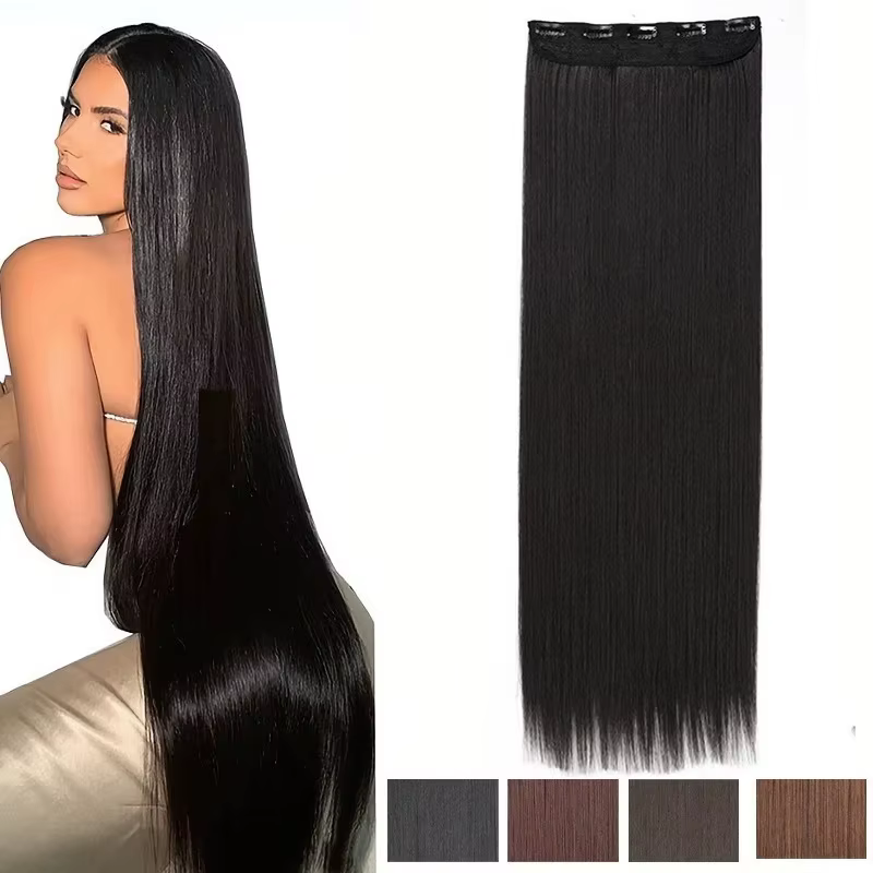 Extension de cheveux synthétiques longs et lisses de 32 pouces/40 pouces