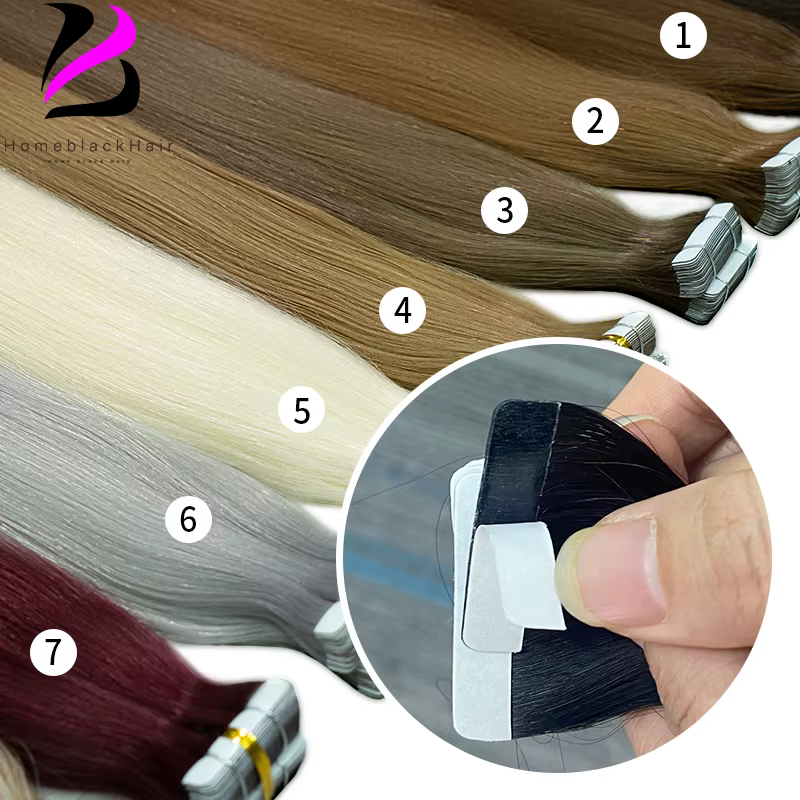 Extensions de cheveux Remy à ruban adhésif pour femmes