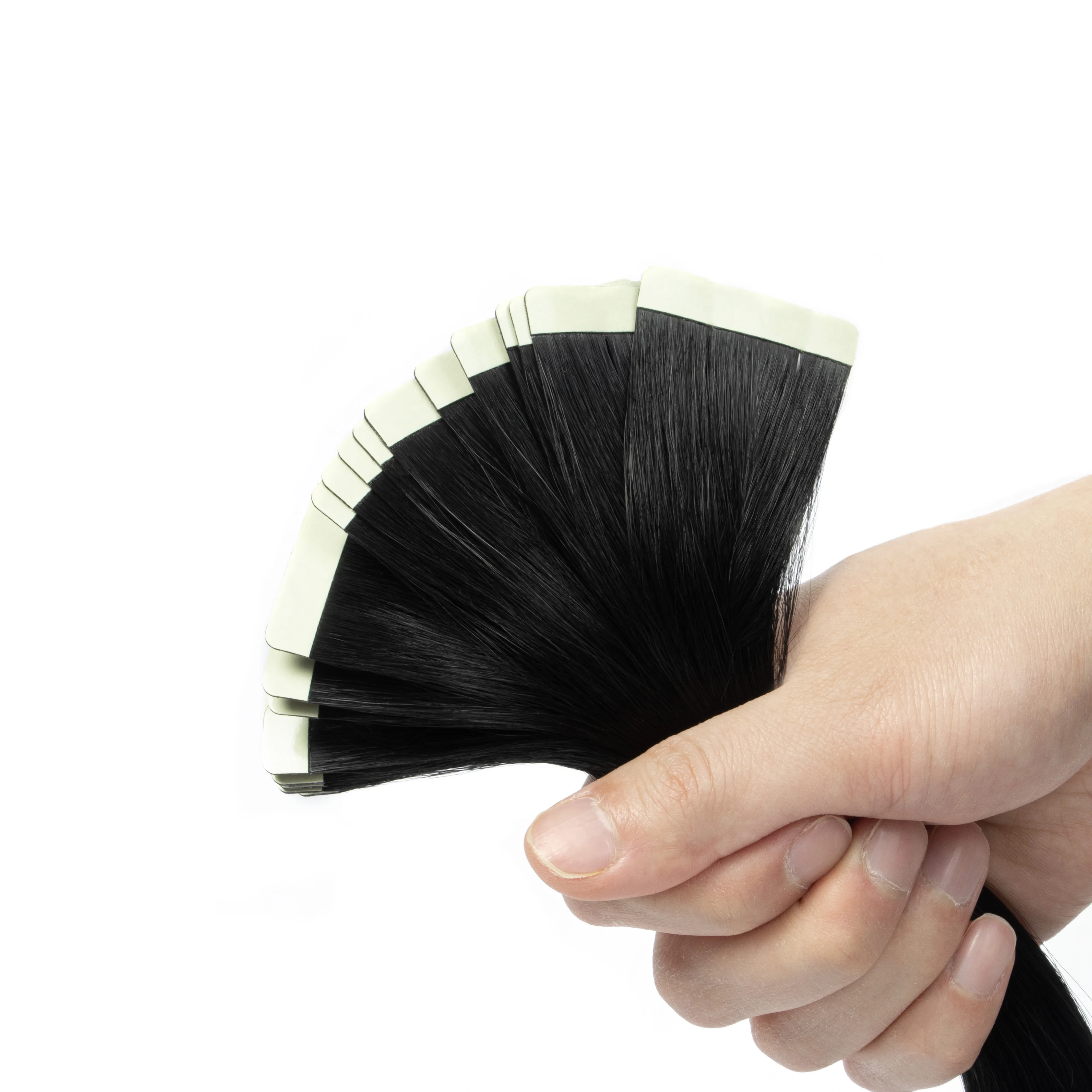 Extensions de cheveux synthétiques à bandes adhésives de qualité salon, trame droite, 50g/20 pièces, extensions adhésives pour femmes pour une installation facile