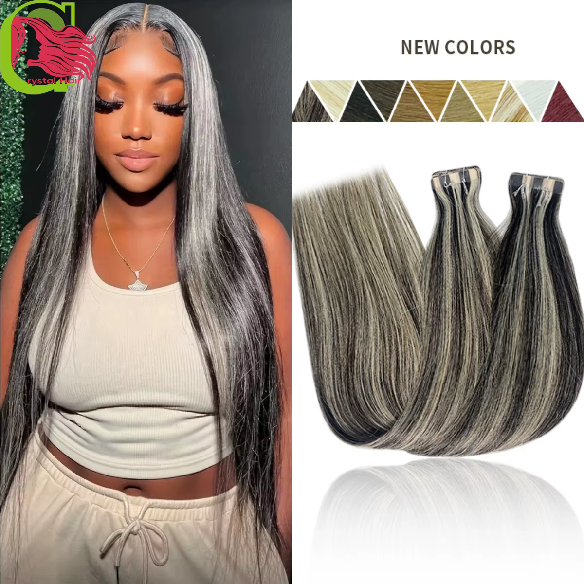 Nouvelles extensions de cheveux humains de 18 pouces pour femmes