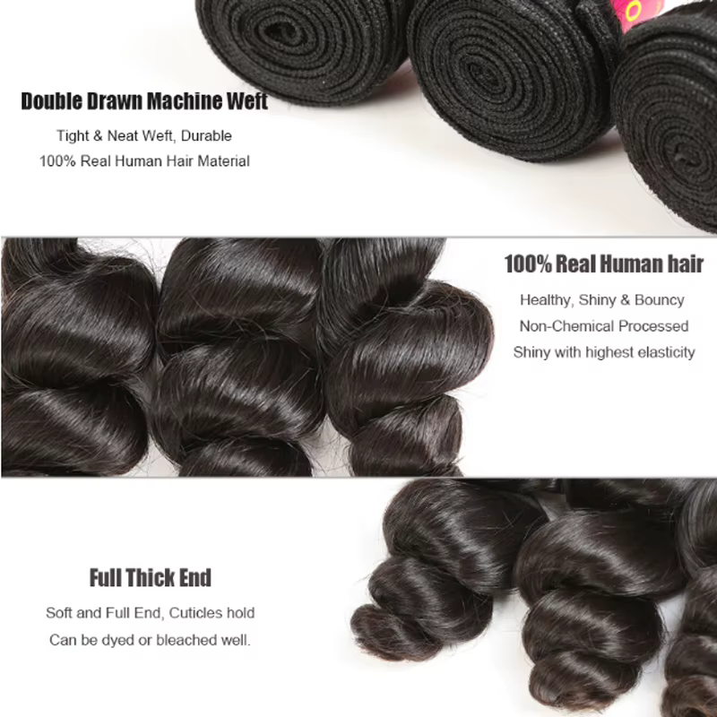 Addbeauty-Tissage de cheveux humains vierges brésiliens pour femmes