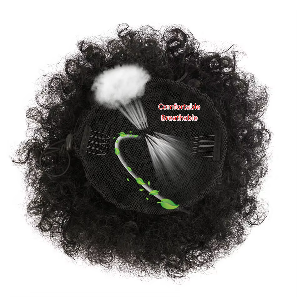 1PC femmes 10 pouces Afro crépus bouclés synthétique queue de cheval Extension avec cordon Style de base