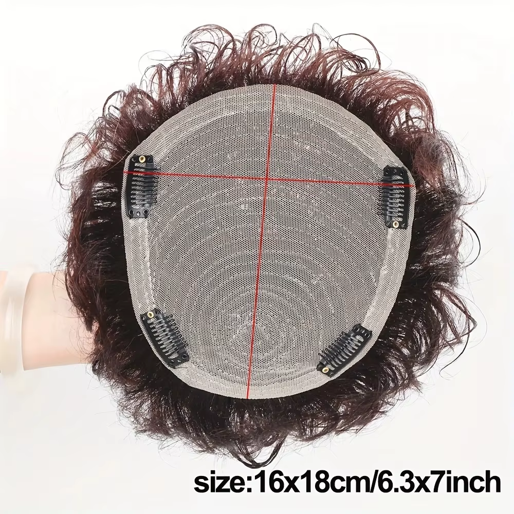 Perruque courte ondulée bouclée 100% cheveux humains pour hommes