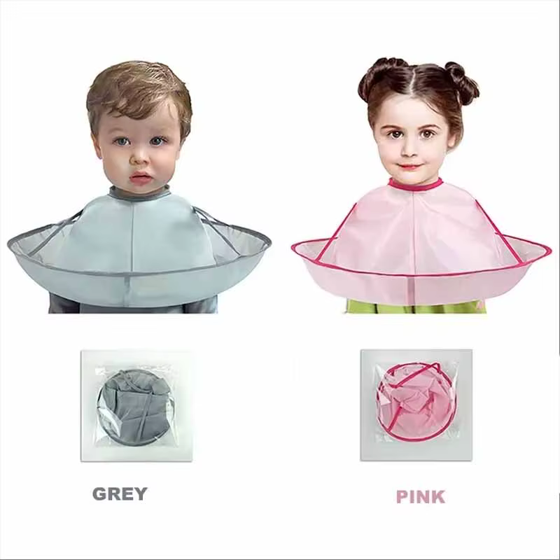 Cape de coupe de cheveux pour enfants, réutilisable, pour barbier, outils, capture de cheveux pliable pour usage domestique, tablier de coiffure, accessoires pour bébé