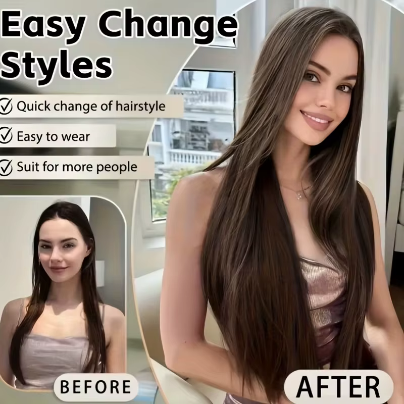 Extension de cheveux synthétiques longs et lisses de 32 pouces/40 pouces