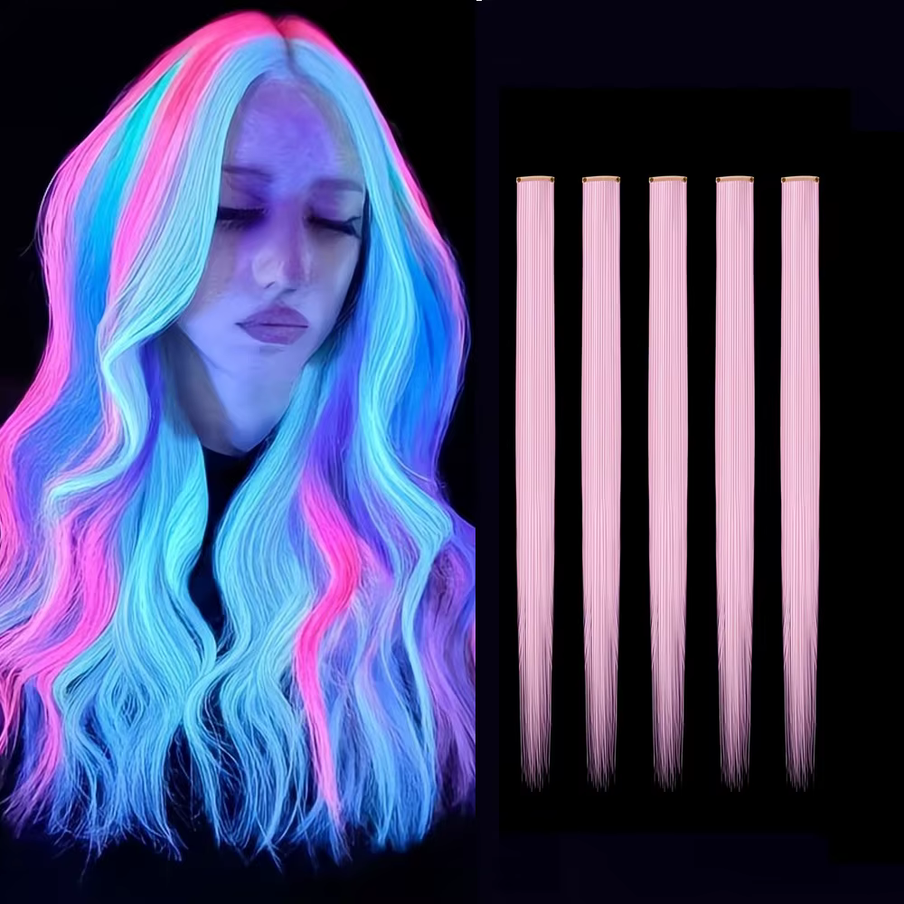 Extensions de cheveux qui brillent dans le noir