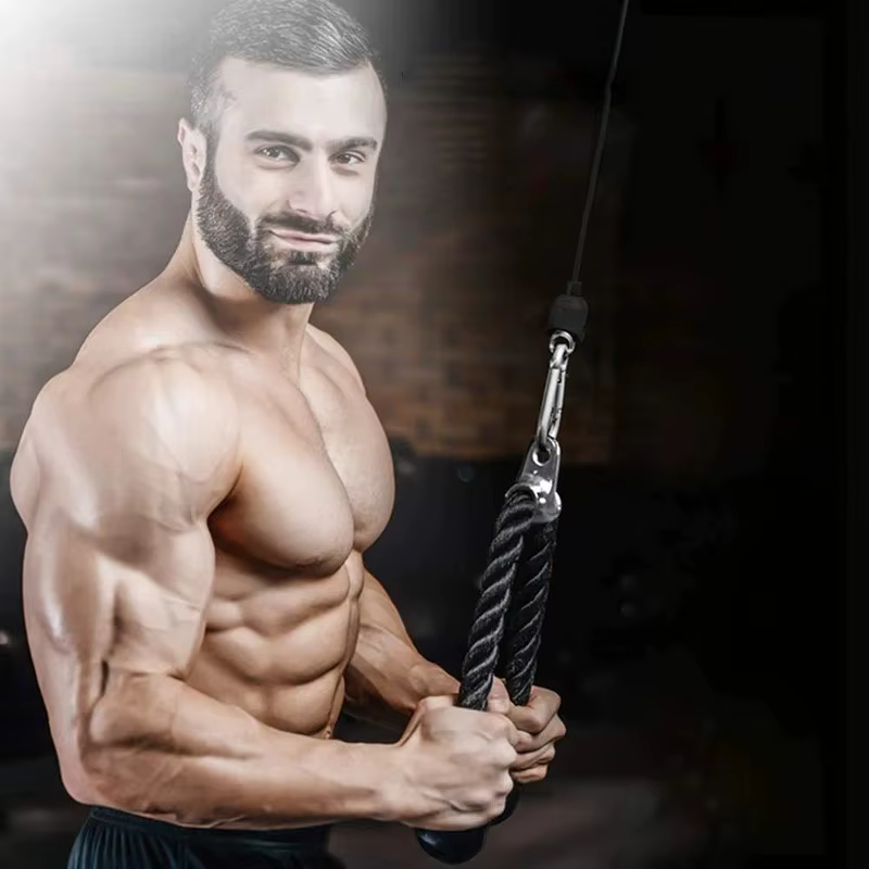 Triceps abaissement corde visage tirer poignées pousser tirer vers le bas cordon pour Biceps dos épaule Triceps Fitness Tension corde accessoire de gymnastique