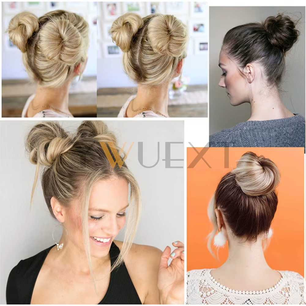 Chignon de cheveux humains blonds