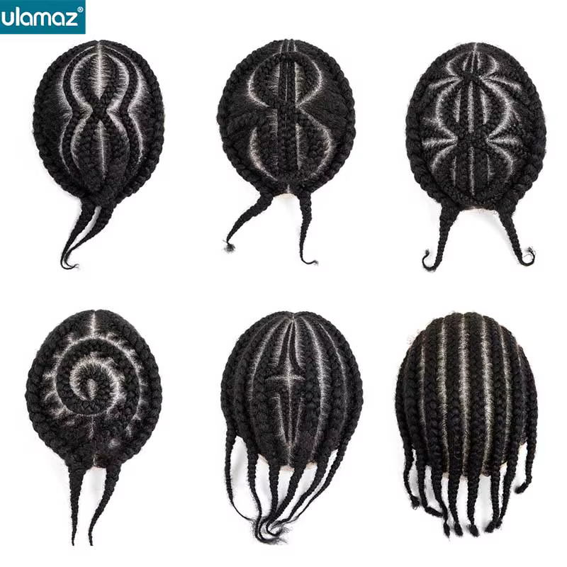 Français dentelle homme perruque Crochet tresses toupet mâle