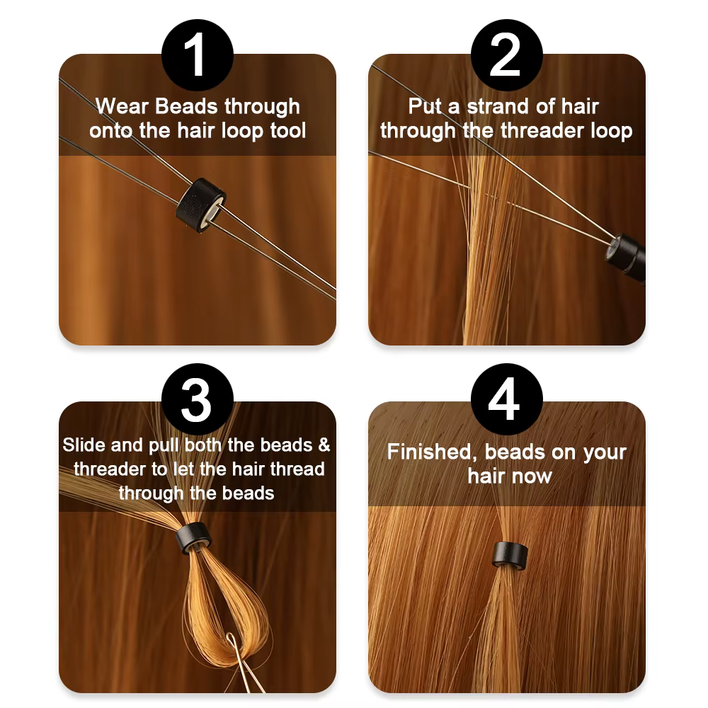 Outil de boucle d'extension de cheveux avec 4 fils de fer supplémentaires