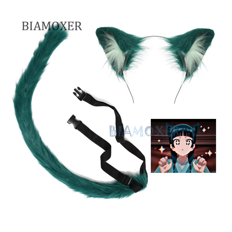 Maomao Cosplay perruques Anime l'apothicaire journaux perruque mignon femmes vert noirâtre cheveux longs Mao Mao