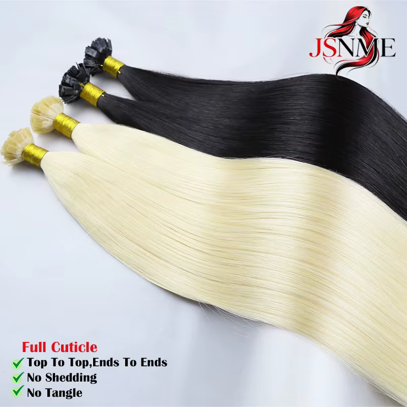 JSNME haute qualité pointe plate Extensions de cheveux kératine naturel vraiment Extension