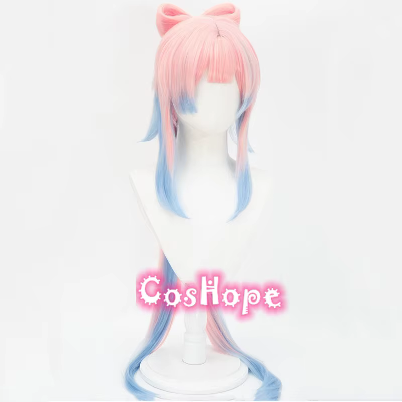Kokomi Cosplay perruque 120 cm rose mixte bleu