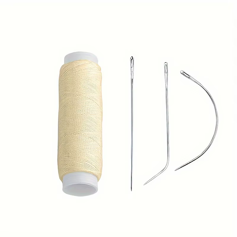 Tissage de trame de cheveux en Nylon, fil à coudre + aiguille J + I + C pour Extensions à clips, outils de perruque pour accessoires d'extension de cheveux