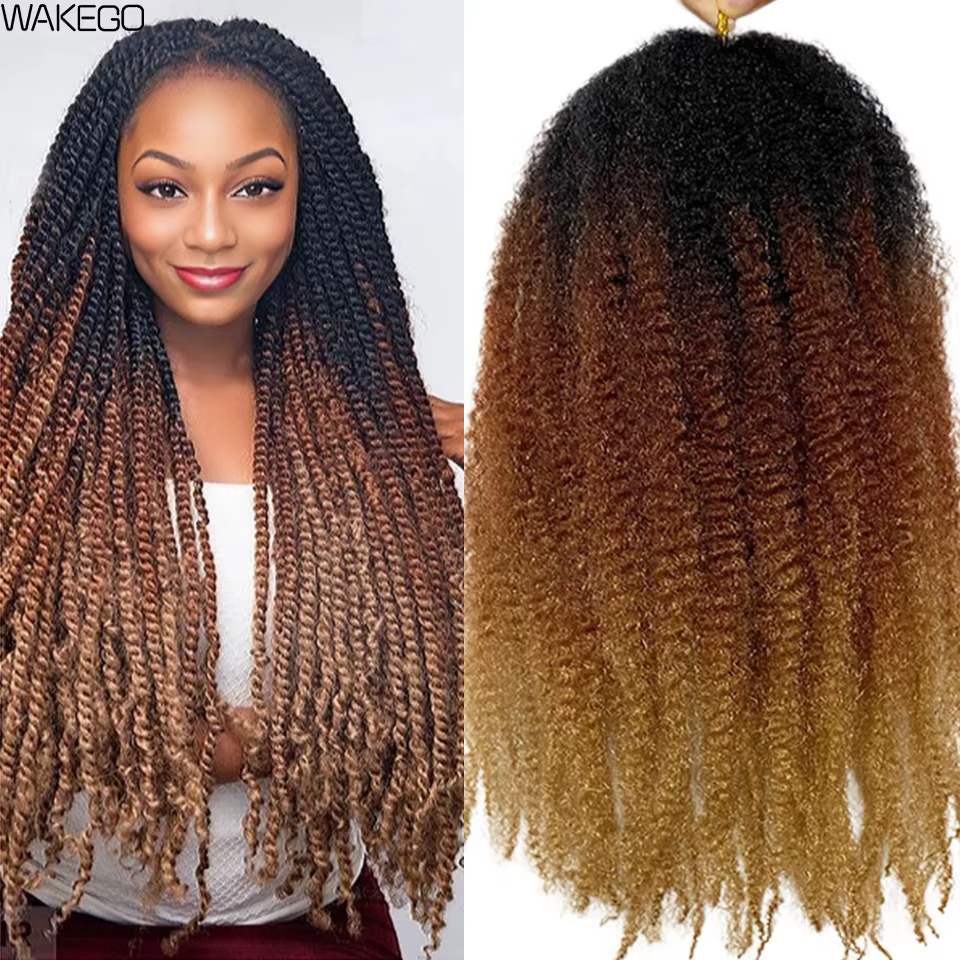 Marley Meche Afro Kinky Tressage Cheveux 18 pouces Synthétique Crochet Marly Twist Tresses Extensions