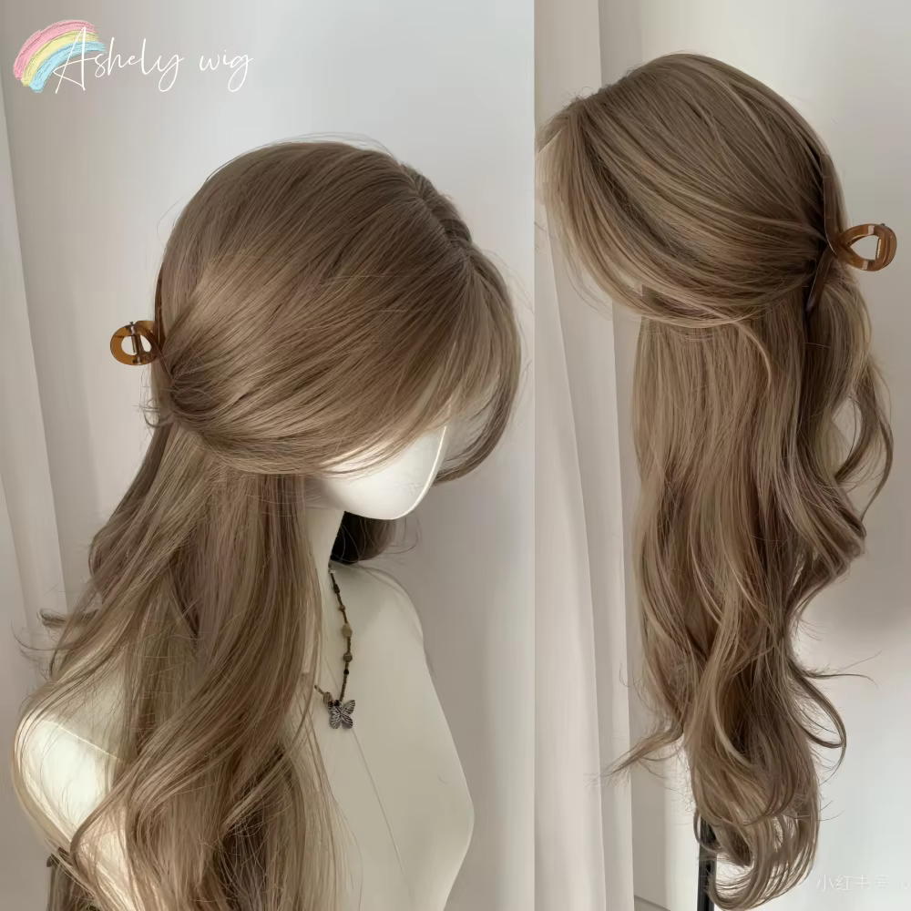 Perruque synthétique marron clair pour femmes