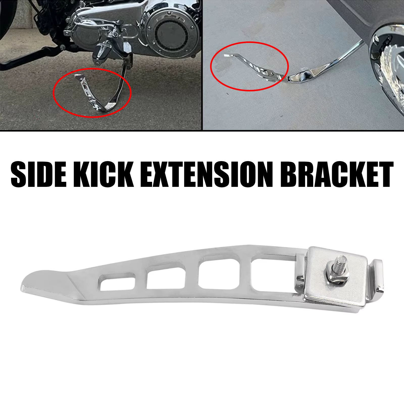 Extension de béquille chromée pour moto, adaptée à Dyna Super Glide pour Street Bob FXDB 1993 – 2017