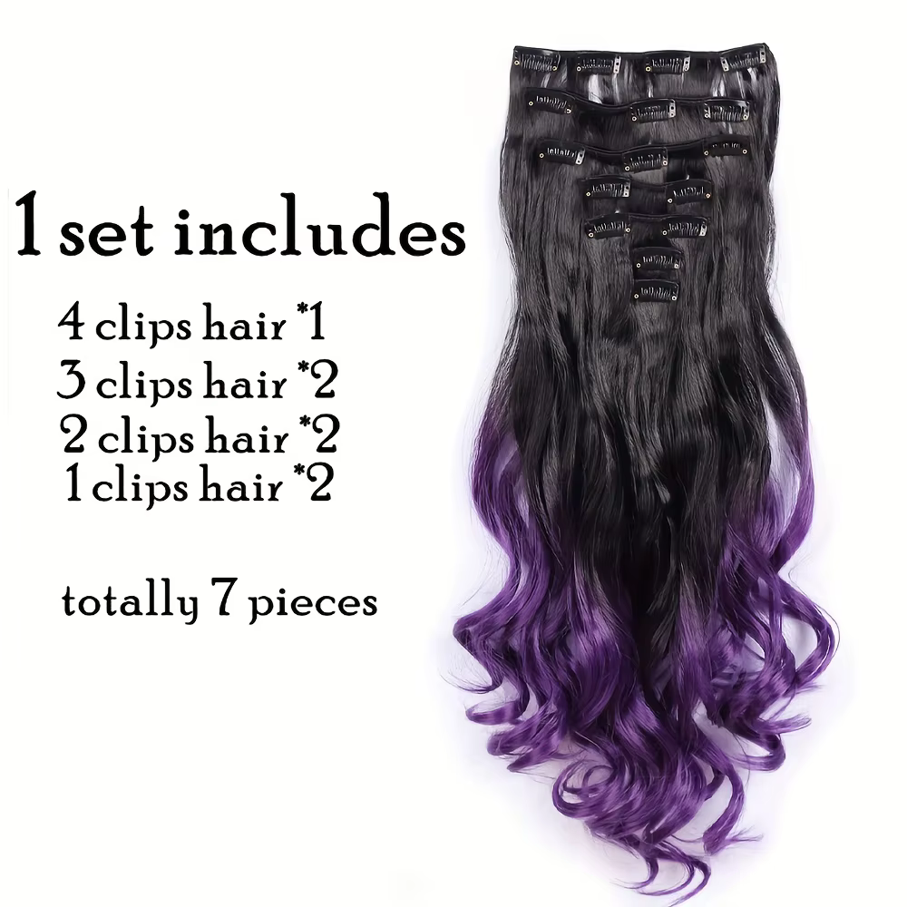 Extensions de cheveux synthétiques à clip pour femmes et filles