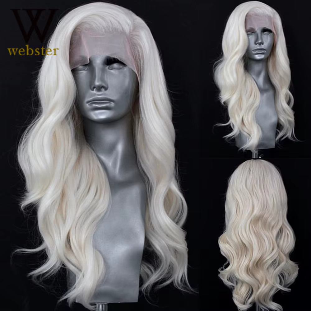 Websterwigs – perruque Lace Front Wig synthétique de couleur Blonde