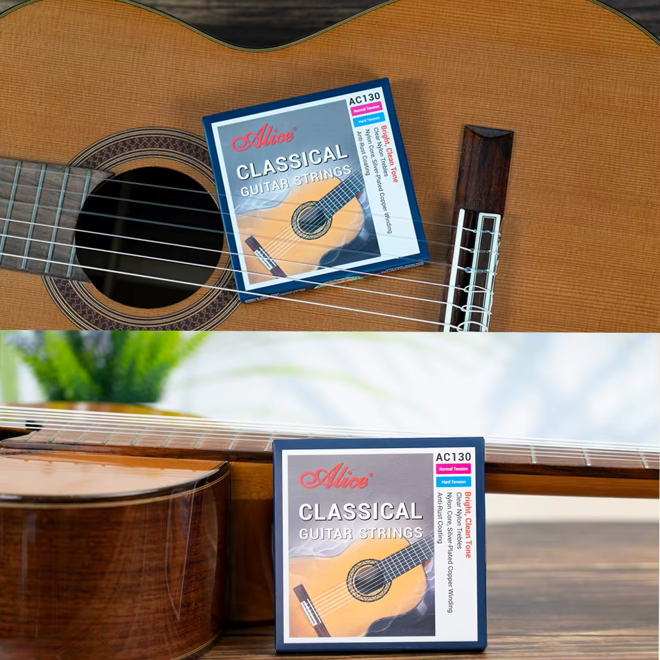 Alice AC130 guitare classique professionnelle cordes de guitare plaqué argent cuivre enroulé clair Nylon Normal haute Tension 6 cordes