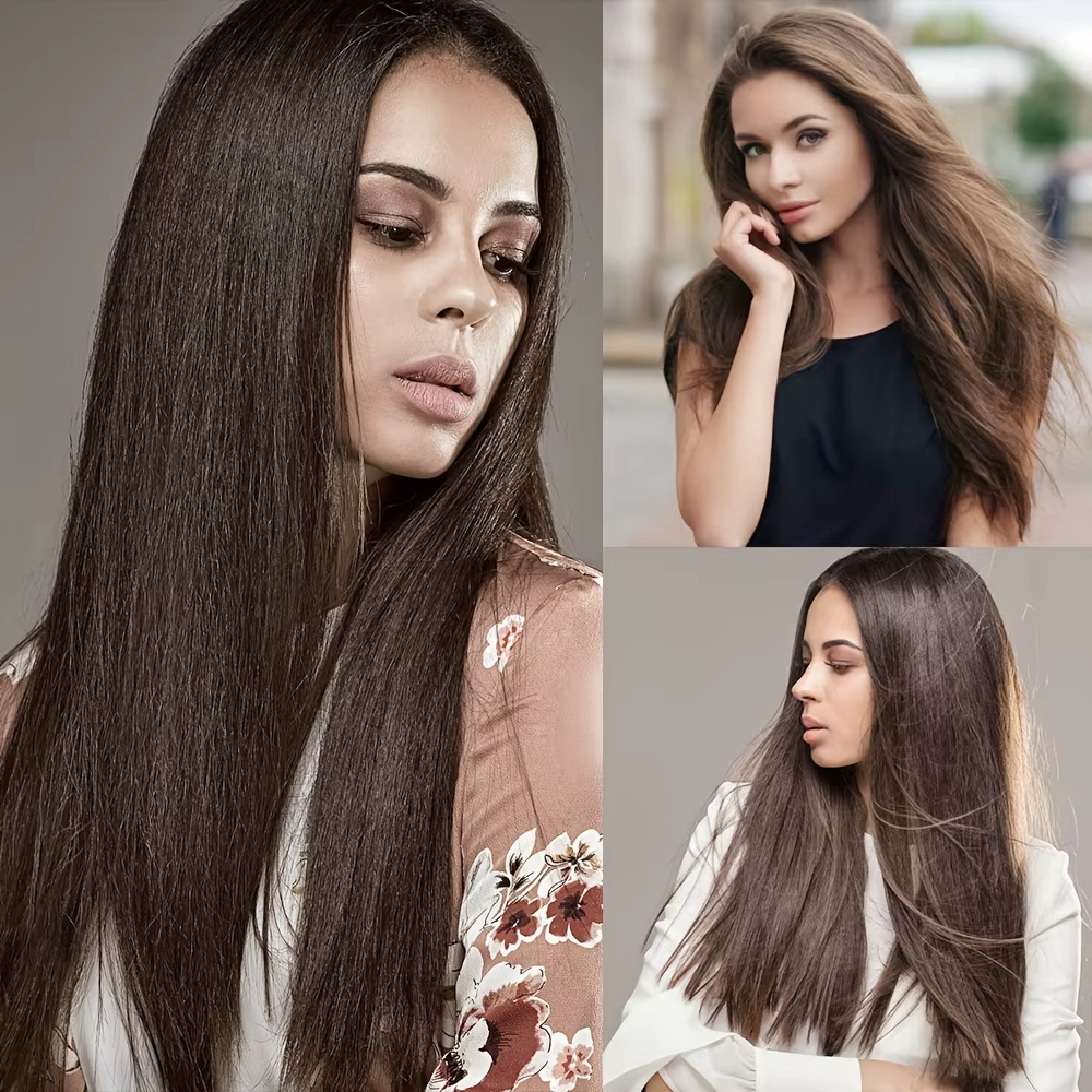 Extensions de cheveux synthétiques à clipser pour femmes et filles
